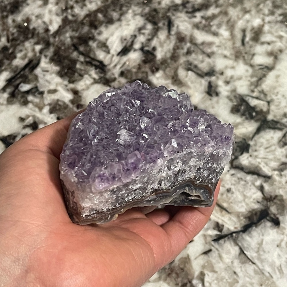 Amethyst Crystal Geode Cluster - Purple Home Accent - Picture 2 of 6